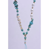 HAPPY telefona kakla siksna, telefona kulons / garums 44 cm (cilpā 22 cm) / uz rokā - gaiši zilā