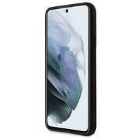 Guess GUHCS22MLSLMGBK S22+ S906 melns/melns hardcase Silicone Script Metal Logo