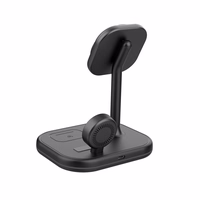 Tech-Protect QI15W-A27 3-in-1 indukcijas lādētājs ar MagSafe statīvu viedtālrunim / Apple Watch / AirPods - melns