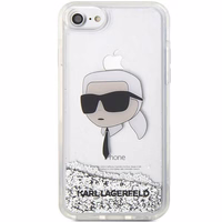 Karl Lagerfeld KLHCI8LNKHCH iPhone 7/8/SE 2020/2022 sudraba/sudraba cietais apvalks Mirdzošs Karl Galva