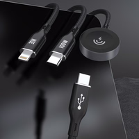 Apple Watch Dudao A12Max+ PD 100W 3in1 uzlādes kabelis: USB-C Lightning 1.2m - melns