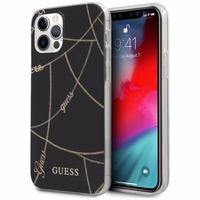 Guess Gold Chain Collection viedtālruņa apvalks iPhone 12 Pro Max 6.7" - Melns