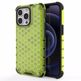Honeycomb Case bruņu vāks ar TPU buferi iPhone 13 Pro zaļš