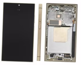 LCD screen Samsung S928 S24 Ultra ar touch screen un frame Titanium Dzeltens original (used Grade B)