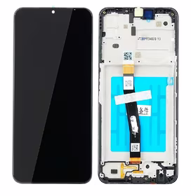LCD screen Samsung A226 A22 5G ar touch screen un frame Melns original (service pack)