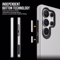 Perfekcionistu trīsstūra korpuss Samsung S908 S22 Ultra 5G sudraba krāsā