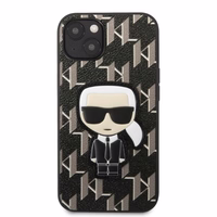 Karl Lagerfeld KLHCP13SPMNIKBK iPhone 13 mini 5.4" cietais apvalks melns/melns Monogramma Ikonik Plāksteris