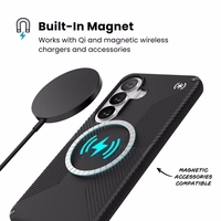 Speck Presidio2 Grip Magnet – Samsung Galaxy S26 MagSafe maciņš (melns/Slate Grey/balts)