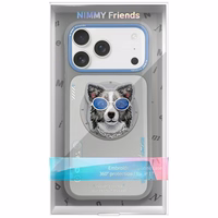 Nimmy Glasses Cool Dog magnētiskais viedtālruņa apvalks iPhone 17 Pro - pelēks