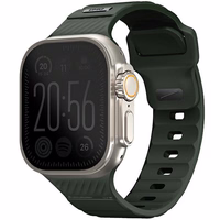 UNIQ siksniņa Stride Apple Watch Series 1/2/3/4/5/6/7/8/9/SE/SE2/Ultra/Ultra 2 42/44/45/49mm FKM gumijas tumši zaļš