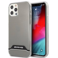 AMG Electroplate melns un balts viedtālruņa apvalks iPhone 12 / 12 Pro - caurspīdīgs