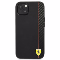Ferrari FESAXHCP13SBK iPhone 13 mini 5.4" melns/melns cietais apvalks On Track Carbon Stripe