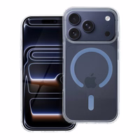 Drop Glue Krāsains Gredzens Magnētiskais Viedtālruņa apvalks saderīgs ar MagSafe IPHONE 17 Pro gaiši zila