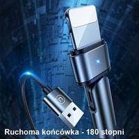 USAMS Kabelis pīts rotējošs U60 2A Lightning zaļš 1m SJ476USB02 (US-SJ476)