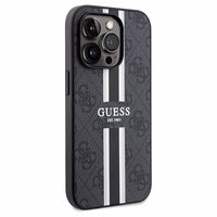 Guess GUHMP15LP4RPSK iPhone 15 Pro 6.1" melns maciņš 4G Printed Stripes MagSafe