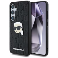 Viedtālruņa apvalks Karl Lagerfeld Ādas Monogramma Pin Logo Karl Head Samsung Galaxy S25 melns