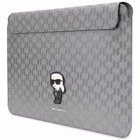 Karl Lagerfeld Saffiano Monogramma Ikonik apvalks 14" klēpjdatoram - sudraba