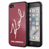 Karl Lagerfeld KLHCI8DLKSRE iPhone 7/8SE 2020 / SE 2022 sarkans cietais maciņš Signature Glitter