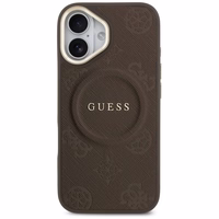 GUESS viedtālruņa apvalks IPHONE 17, saderīgs ar MagSafe GUHMP17SPSAMSECW (PU W/ Peony Hot Stamp) brūns