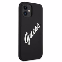 Guess GUHCP12SLSVSBW iPhone 12 mini 5.4" melns un balts cietais apvalks Silikona Vintage