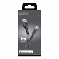 SBS TECABLEUSBIP589K USB-A - Lightning kabelis 1 m MFi sertificēts - melns