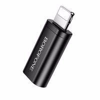 Borofone adapteris BV26A - Type C uz Lightning - melns