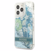 Guess GUHCP13LLFLSN iPhone 13 Pro / 13 6.1" zaļš/zaļš cietais apvalks ziedu šķidrs spīdums