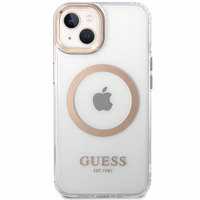 Guess metāla kontūra magnētiskais viedtālruņa apvalks iPhone 15 Plus / 14 Plus - zelta