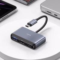USAMS adapteris HUB 5w1 USB 2.0/USB 3.0/ USB-C/TF/SD tumši pelēks SJ628HUB01 (US-SJ628)