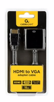 Gembird A-HDMI-VGA-04 video cable adapter 0.15 m VGA (D-Sub) HDMI Type A (Standard) melns