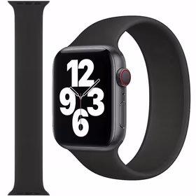 APPLE SIKSNIŅA APPLE WATCH SOLO LOOP 38/39/41/42MM IZMĒRS 4 MELNS ORIĢINĀLĀ PLOMBA