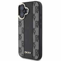 DKNY Rūtainais raksts magnētiskais iPhone 16 viedtālruņa apvalks - melns