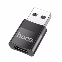 Adapteris Hoco UA17 USB-A uz Type-C melns