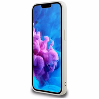 Guess Grained Hot Stamp Peony Triangle Logo magnētiskais viedtālruņa apvalks iPhone 16e - bēšs