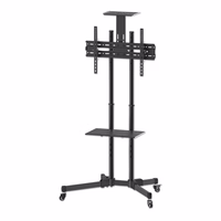 Manhattan TV & Monitor Mount, Trolley Stand, 1 screen, Screen Sizes: 37-65", melns, VESA 200x200 to 600x400mm, Max 40kg, LFD, Lifetime Warranty