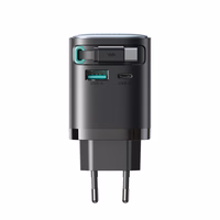 Joyroom JR-TCL02 65W USB-A USB-C GaN lādētājs ar iebūvētu USB-C kabeli - melns