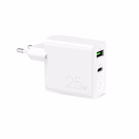 Puro 25W Power Delivery USB-A USB-C sienas lādētājs - balts