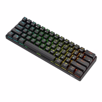 Royal Kludge RK61 RGB mehāniskā tastatūra, sarkanais slēdzis (melna) (QWERTY)