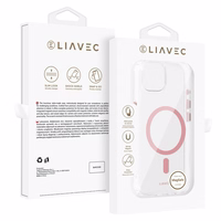 Viedtālruņa apvalks (m) Liavec Glossy Magsafe Clear Case Iphone 13/14 - rozā