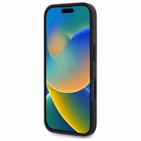 DKNY tekstūras raksta svītrains viedtālruņa apvalks iPhone 16 - melns