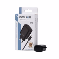 Beline Tīkla lādētājs 1x USB-C 20W + Lightning kabelis melna PD 3.0 BLNCB20L
