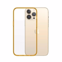 PanzerGlass ClearCase antibakterālais militārās klases sertificētais viedtālruņa apvalks iPhone 13 Pro Max - caurspīdīgs dzeltenais