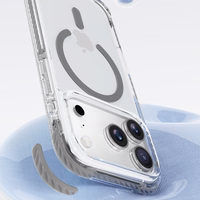 Rock Crystal Clear magnētiskā sērijas viedtālruņa apvalks Iphone 17 caurspīdīgs-melns