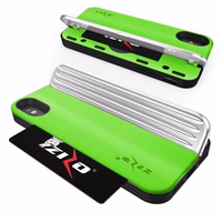 Zizo Retro Series - Wallet Back with Magnetic Closure and Built-In Kickstand iPhone Xs /X (Neon zaļš/sudrabs)