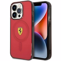 Ferrari FEHMP14XURKR iPhone 14 Pro Max 6.7" sarkans cietais viedtālruņa apvalks daļēji caurspīdīgs magnētiskais (MagSafe)