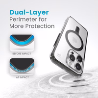 Speck Presidio Perfect-Clear ClickLock & Magsafe - iPhone 15 Pro maciņš (Clear / Frosted melns / Slate pelēks)