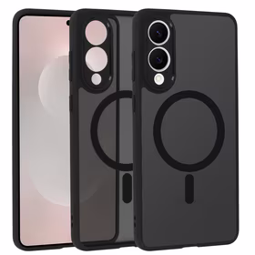 Pilnīgs matēts Mag vāks viedtālrunim Samsung Galaxy S25 Edge - melns