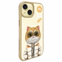 Nimmy Cool&Cute 2.0 kaķa viedtālruņa apvalks iPhone 15 – bēšs