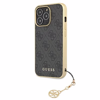 Guess GUHCP13XGF4GGR iPhone 13 Pro Max 6.7" pelēks cietais apvalks 4G Šarmu Kolekcija
