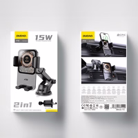 Dudao F19 skavas tipa automašīnas turētājs ar 15W indukcijas lādētāju - melns